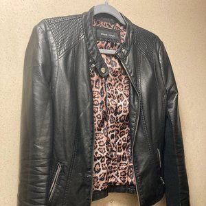 Black Rivet Faux Leather Jacket